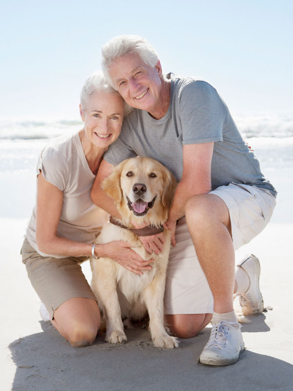 Older couple with dog