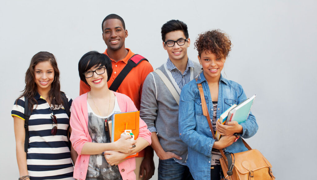 group of young happy singles